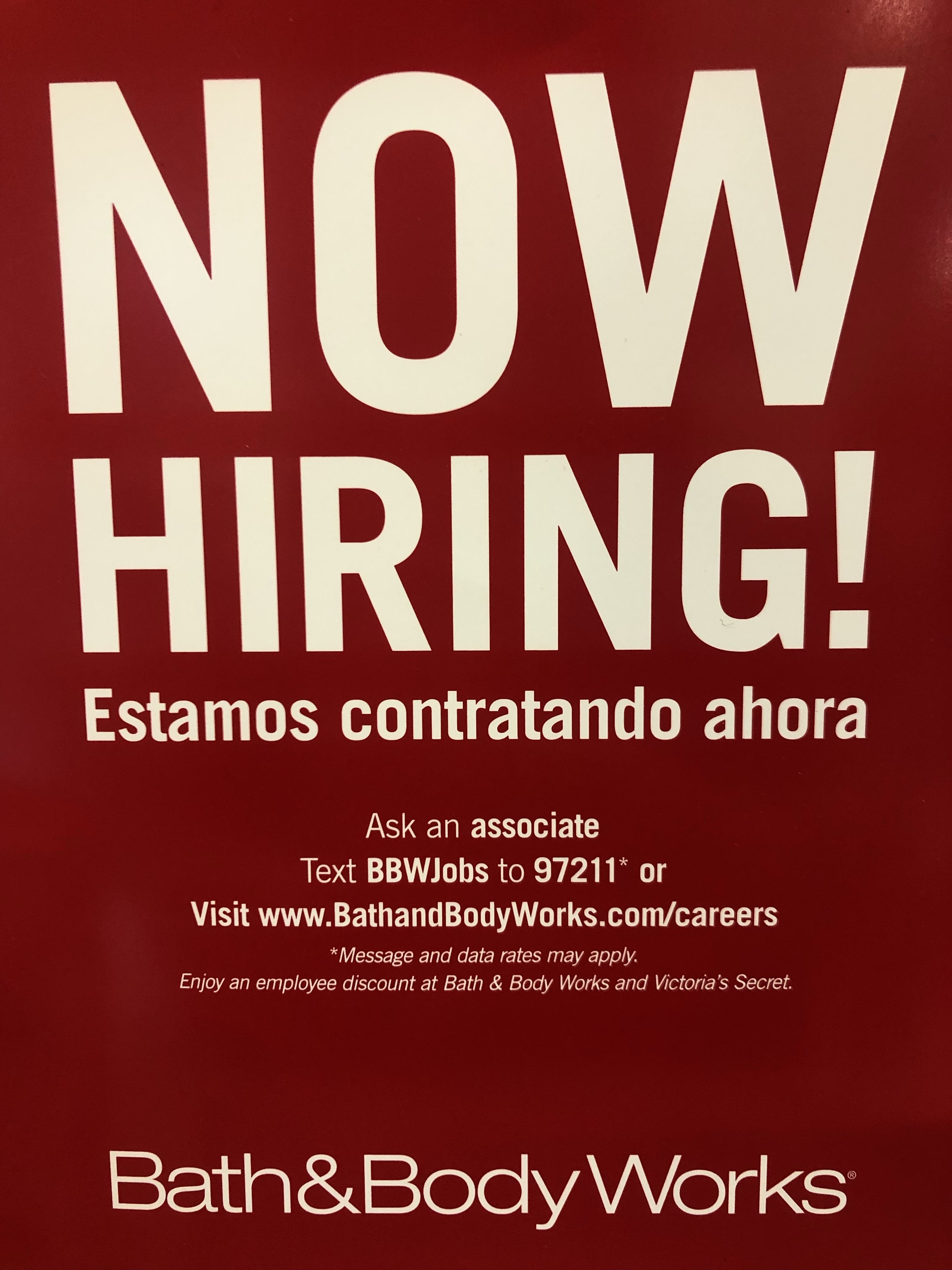 bath and body works now hiring