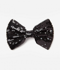 black and silver sequin bow snap at 
