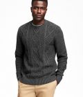 Textured Cable-Knit Sweater for Men at