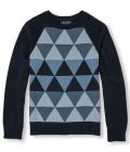 Boys Long Raglan Sleeve Geometric Print Sweater at 